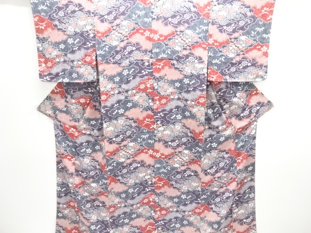 JAPANESE KIMONO / KOMON / FLOWER & CARRIAGE